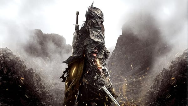 Imagem de destaque do filme The Head Hunter, mostrando um guerreiro viking com armadura, com uma espada nas costas e usando um elmo que cobre parte de boa parte do seu rosto